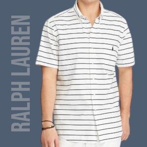 Ralph Lauren White and Black Striped Polo Shirt